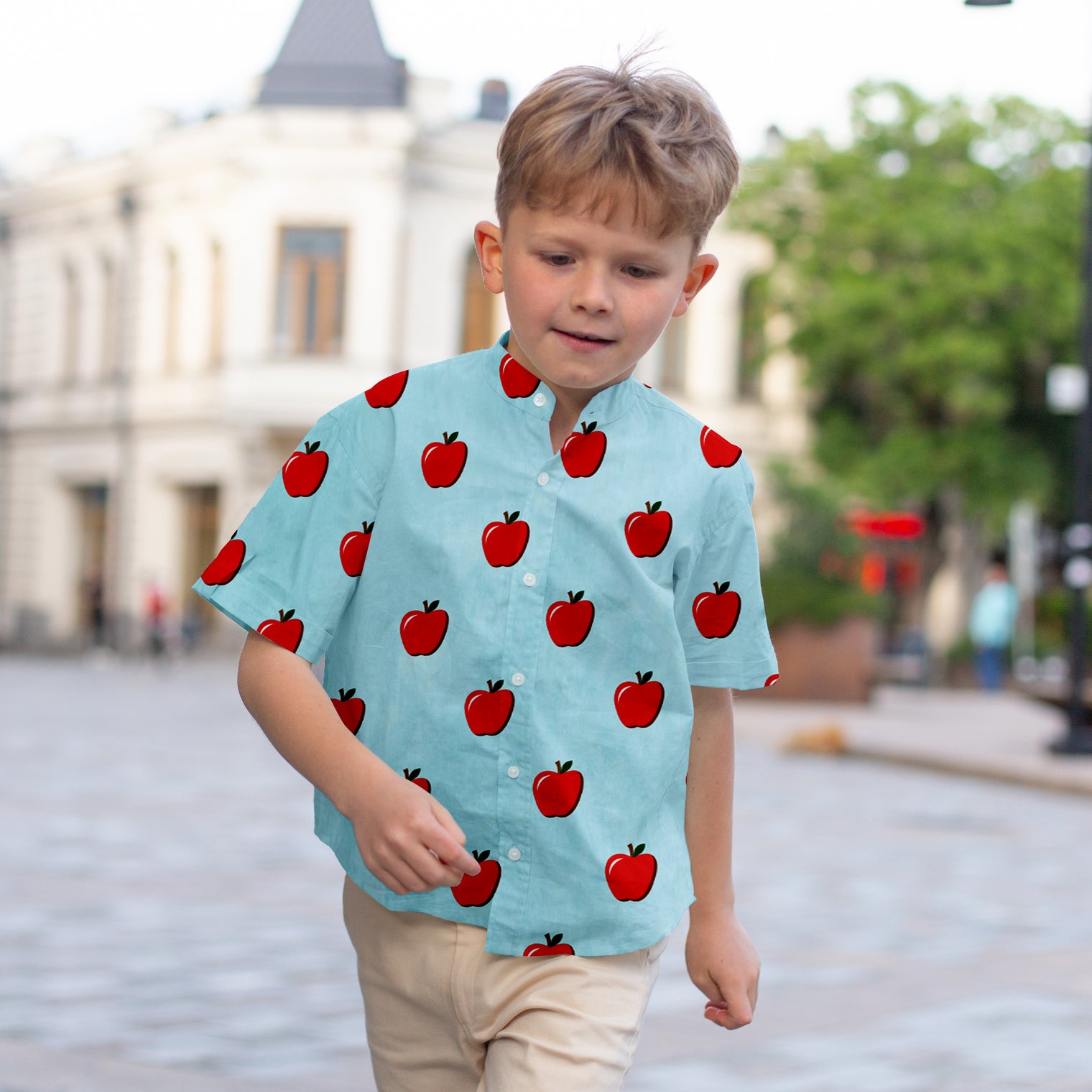 Tropic Classique Co-ord Set (Blue Crisp Apples)