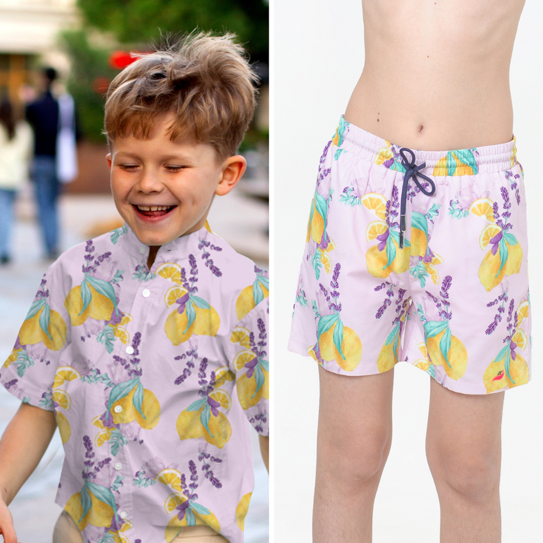 Tropic Classique Co-ord Set (Lavender and lemon)