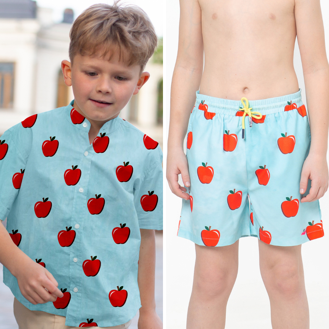 Tropic Classique Co-ord Set (Blue Crisp Apples)