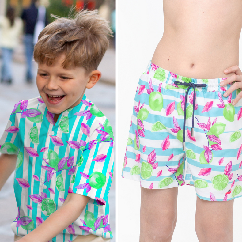 Tropic Classique Co-ord Set (Neon Limes and Leaves)