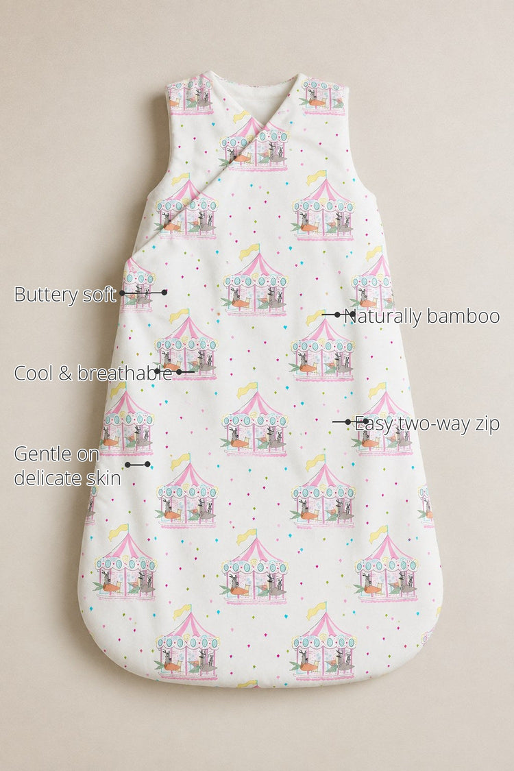 Merry-Go-Round Bamboo Baby Sleeping Bag features
