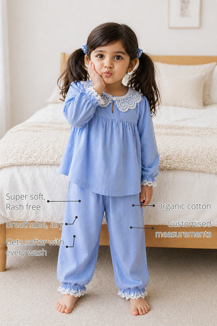 Bubbly Whispers Girls' Night Suit features