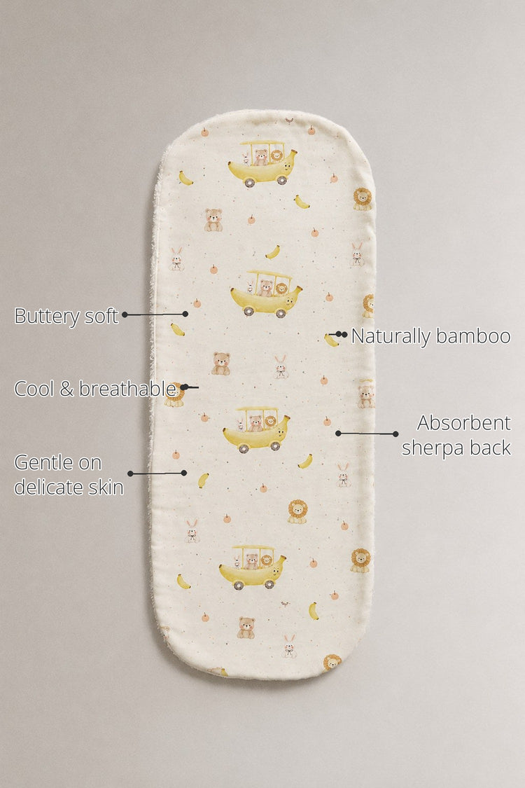 Banana Bamboo Baby Burp Cloth features