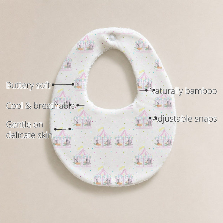 Merry-Go-Round Bamboo Baby Bib features