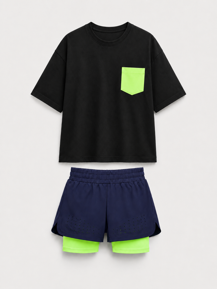 Lime Flash Pocket Co-ord Set
