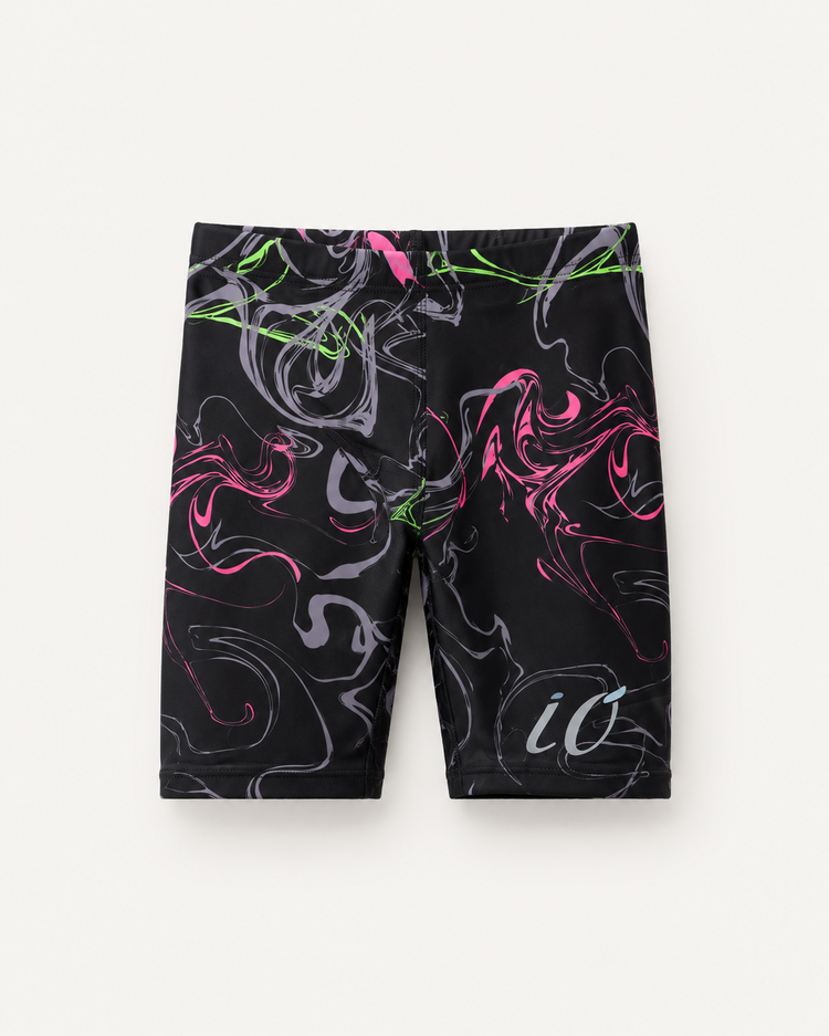 Black and Neon Swirl Swim Set