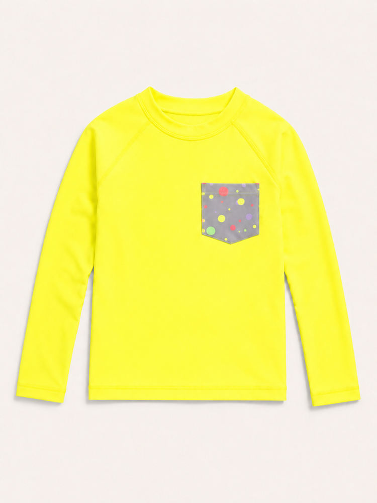 Yellow and Grey Polka Dot Swim Set