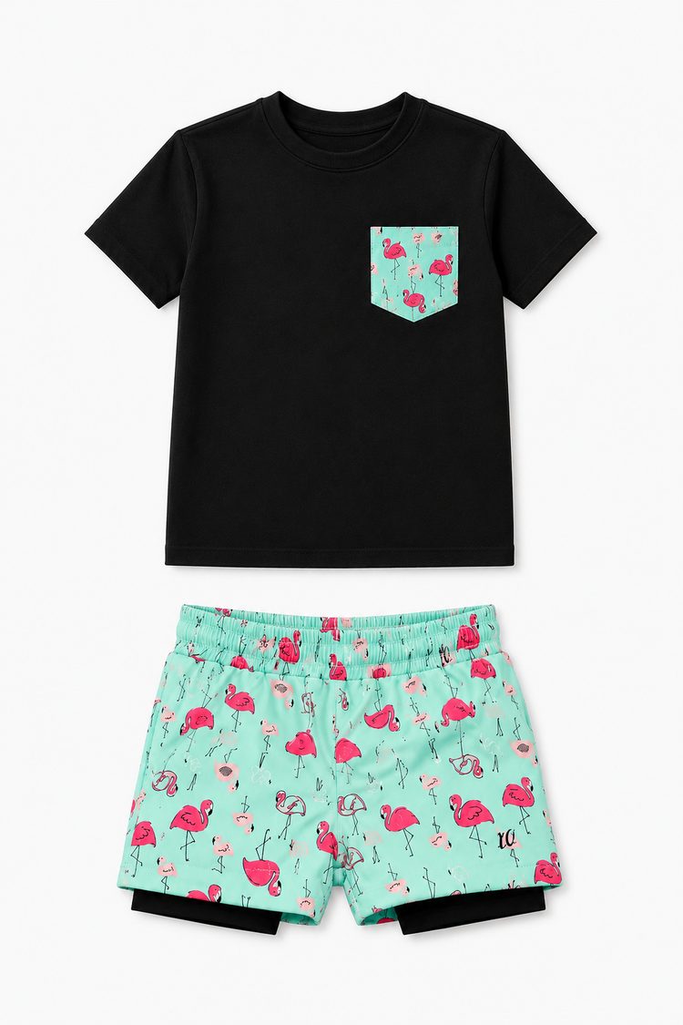 Flamingo Splash Pocket Co-ord Set