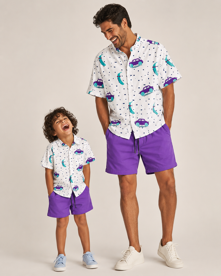 Purple Cruiser Magic Shorts Co-ord Set