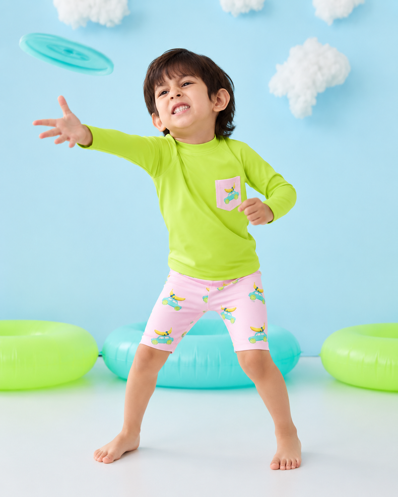 Lime and Pink Banana Car Swim Set