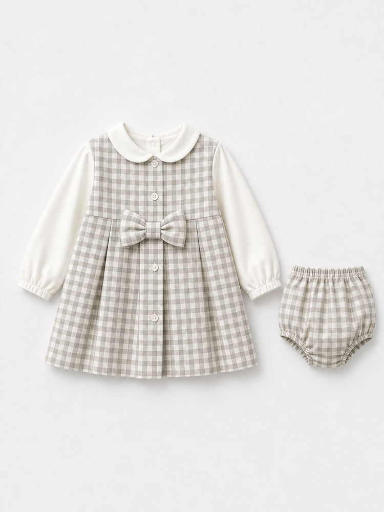Grey Blush Tiered Dress Set