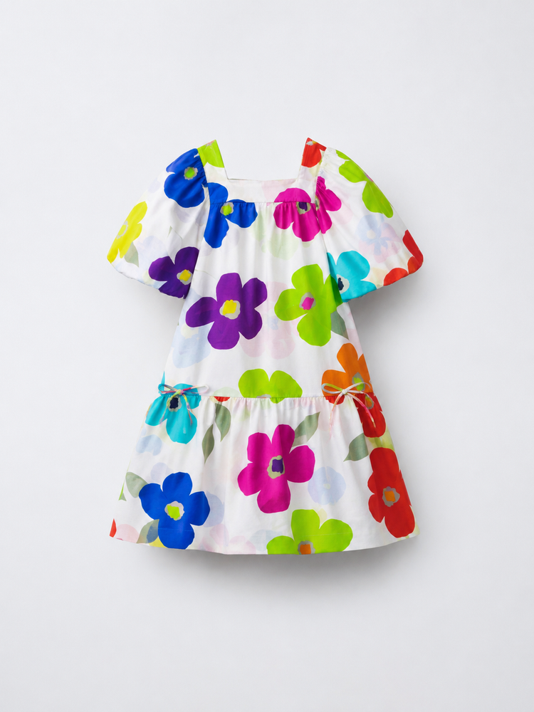 Big Bloom Puff Sleeve Dress