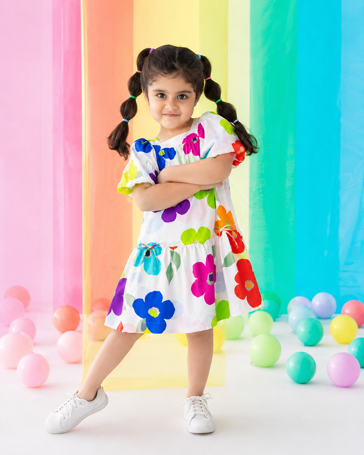 Big Bloom Puff Sleeve Dress