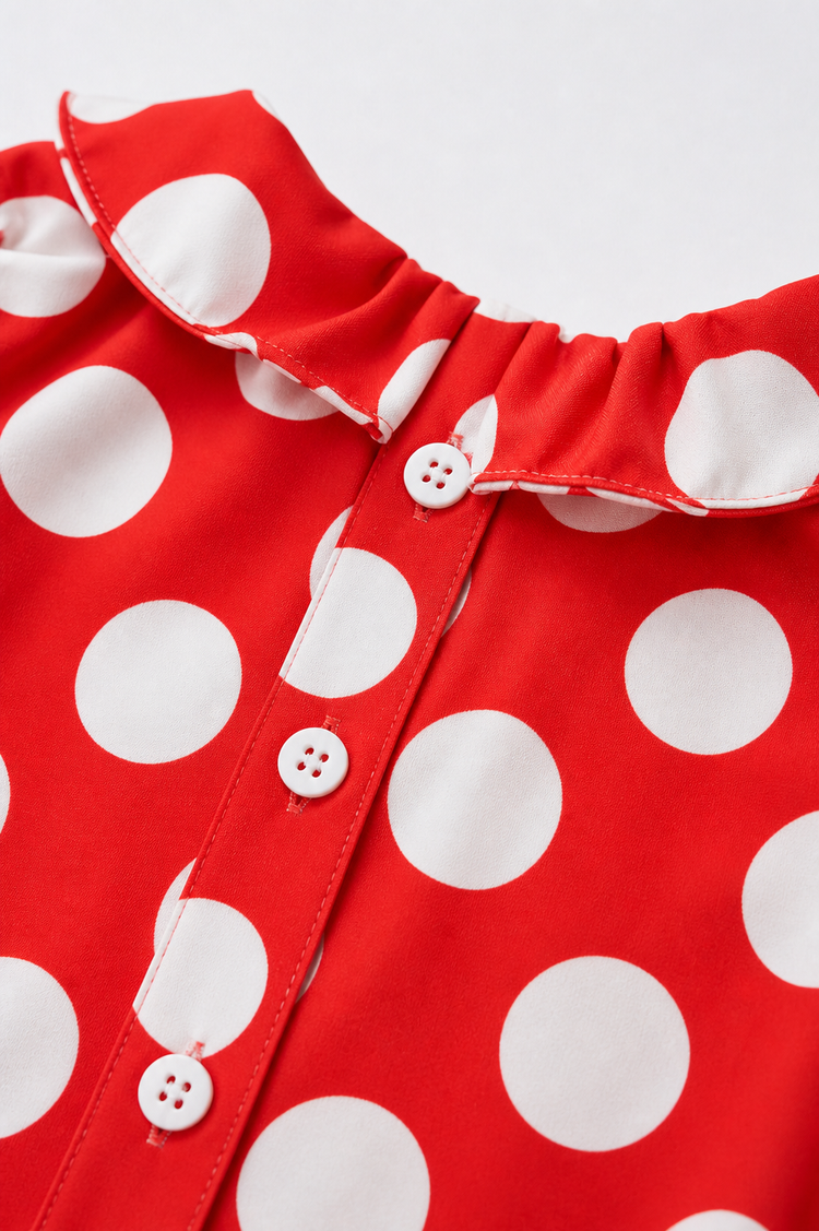 Red Dot Frill Dress Set