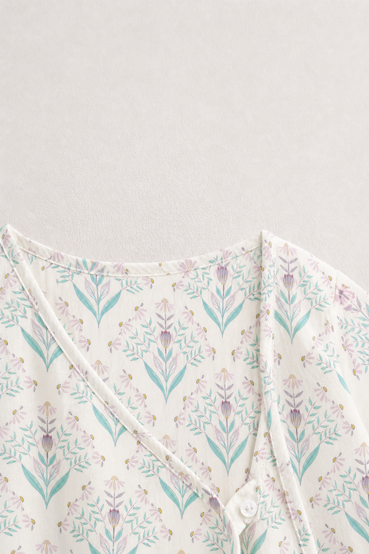 Aqua Floral Wrap Baby Co-ord Set