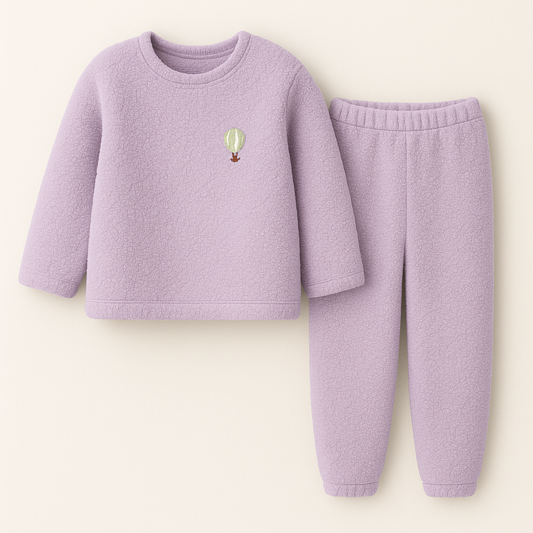 Lavendar Hot Air Balloon Fleece Set