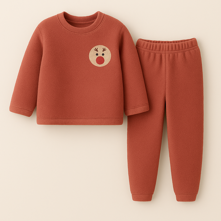 Red Reindeer Fleece Set