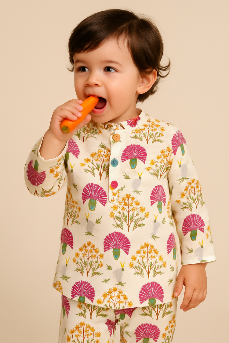 Multi-Colored Floral Cotton Co-ord Set