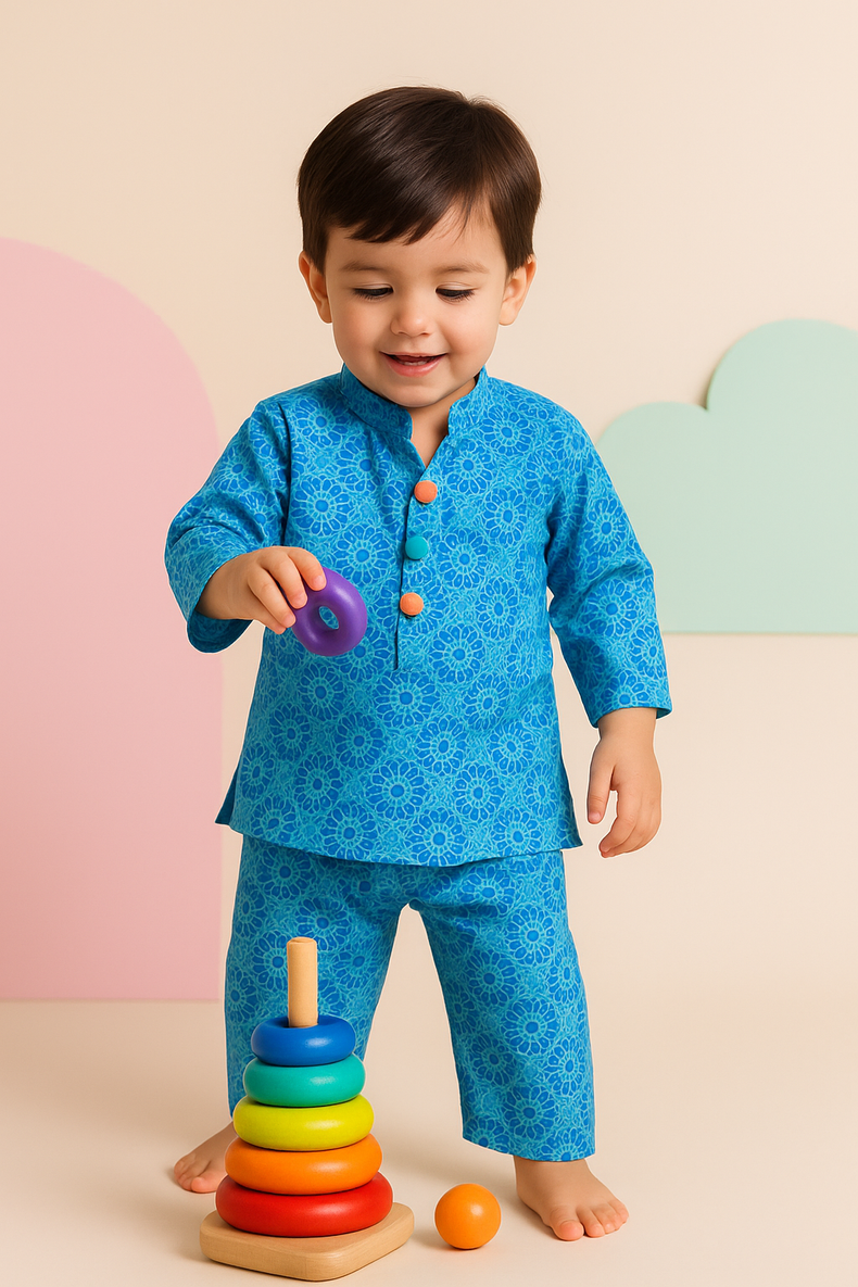 Blue Cotton Co-ord Set