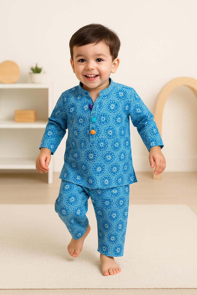 Blue Cotton Co-ord Set