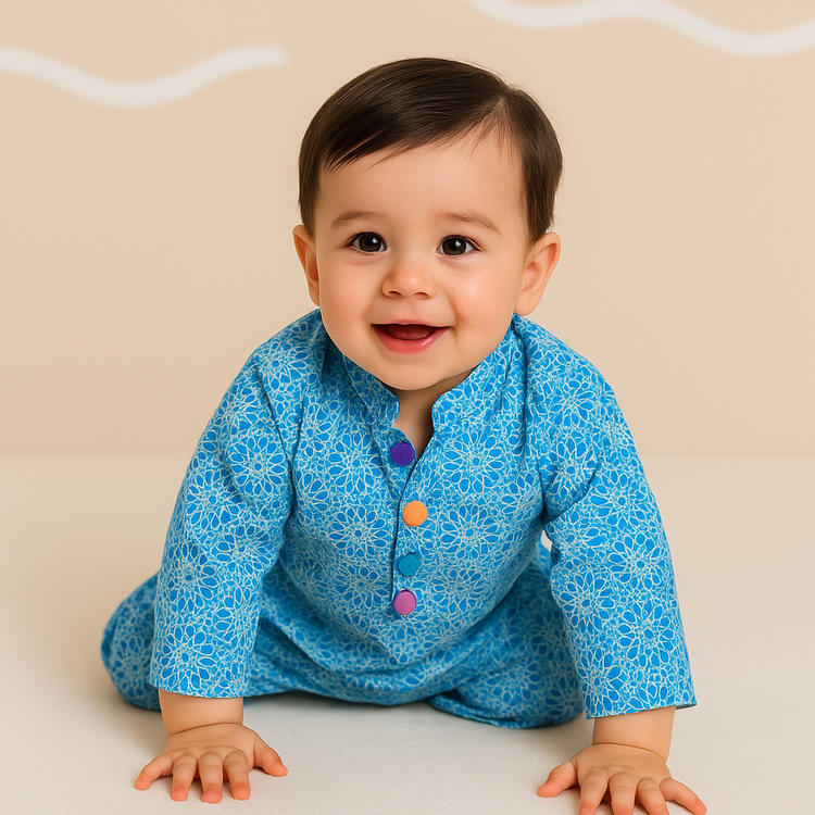 Blue Cotton Co-ord Set