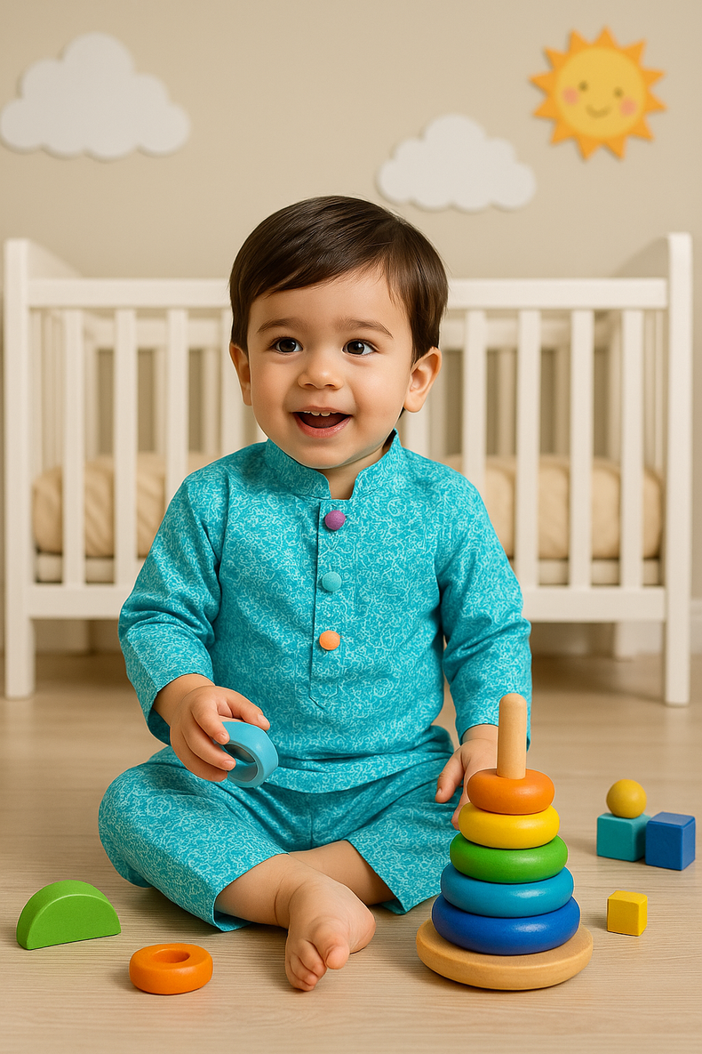 Blue Cotton Co-ord Set