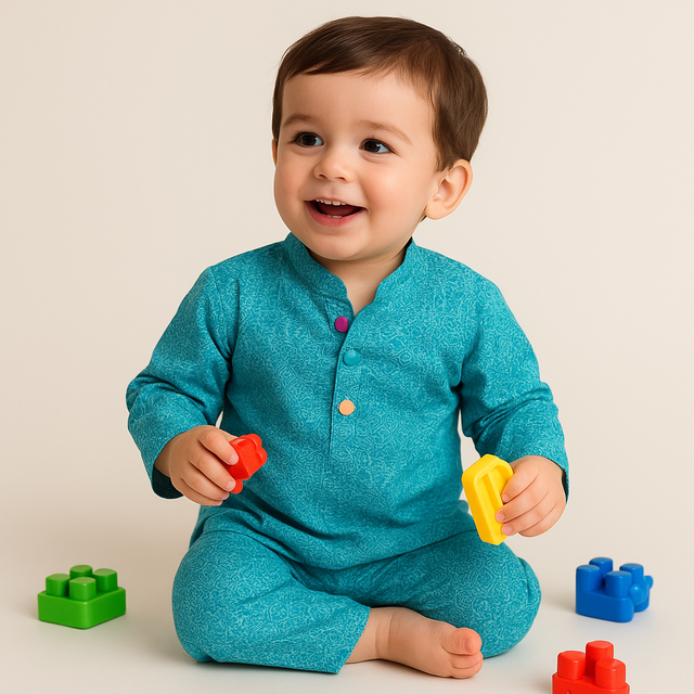 Blue Cotton Co-ord Set