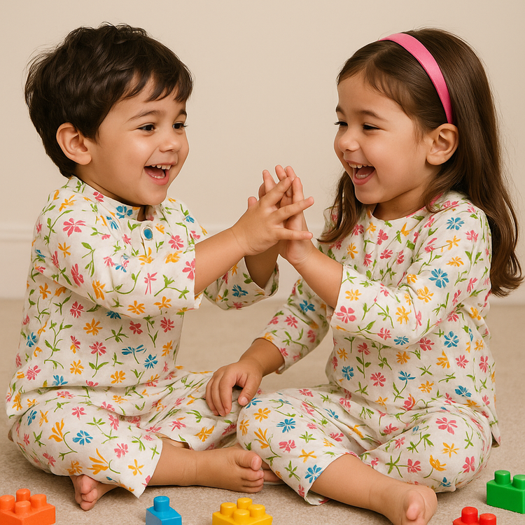 Multi-Coloured Floral Cotton Co-ord Set