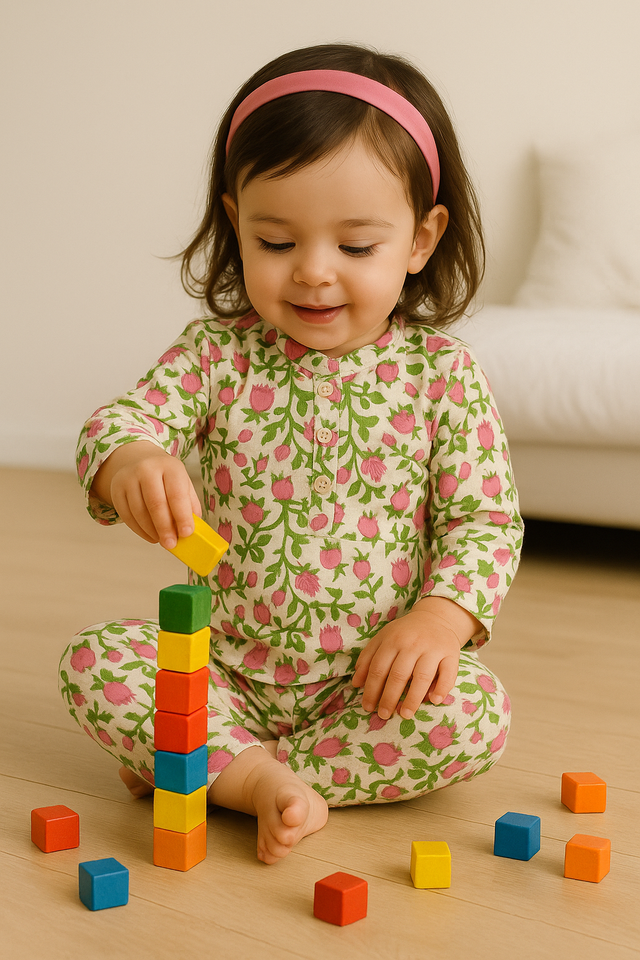 Pink Lotus Cotton Co-ord Set