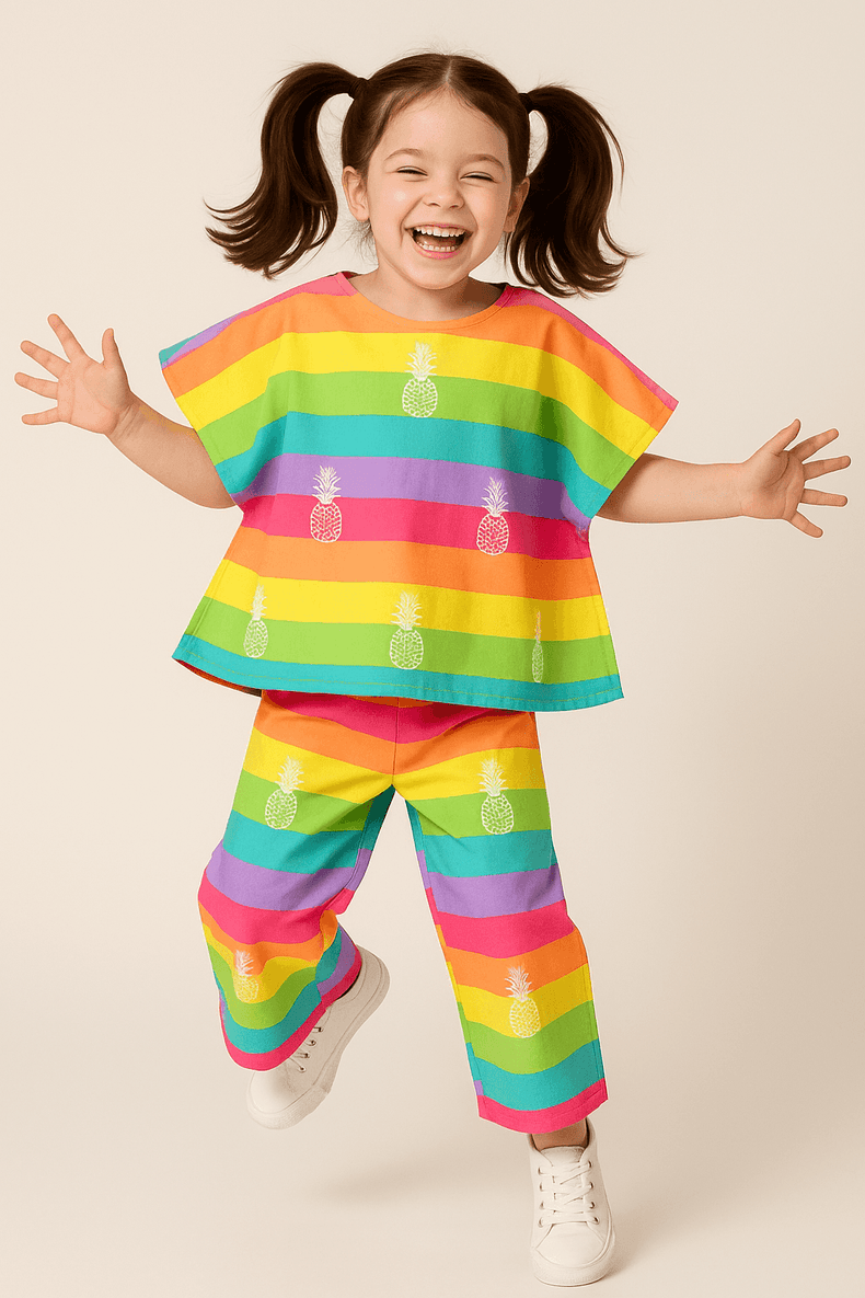 Multi-Coloured Stripes Co-ord Set