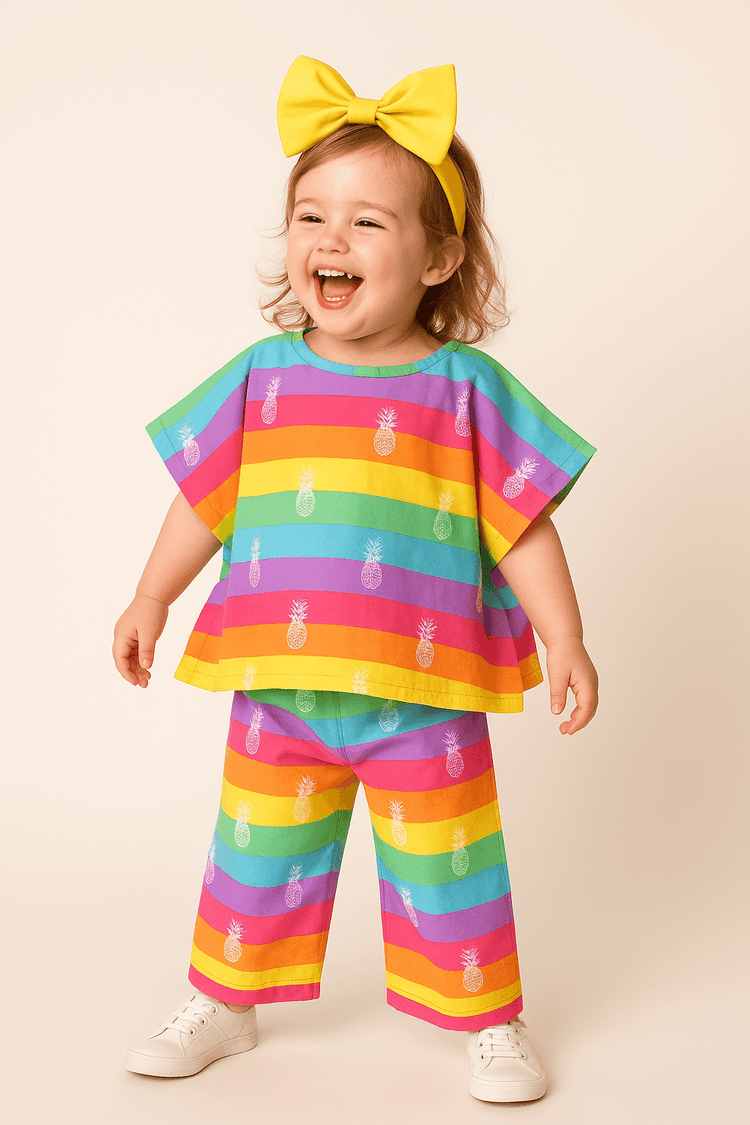 Multi-Coloured Stripes Co-ord Set