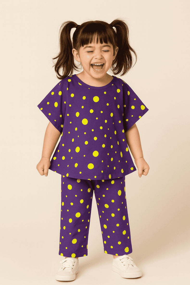 Green and Blue Polka Dots Co-ord Set