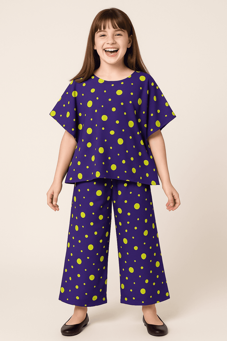 Green and Blue Polka Dots Co-ord Set