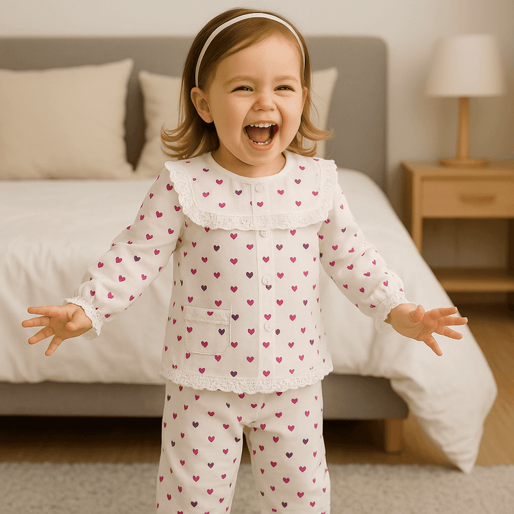 Pink Heart Pajama Set - Night Wear