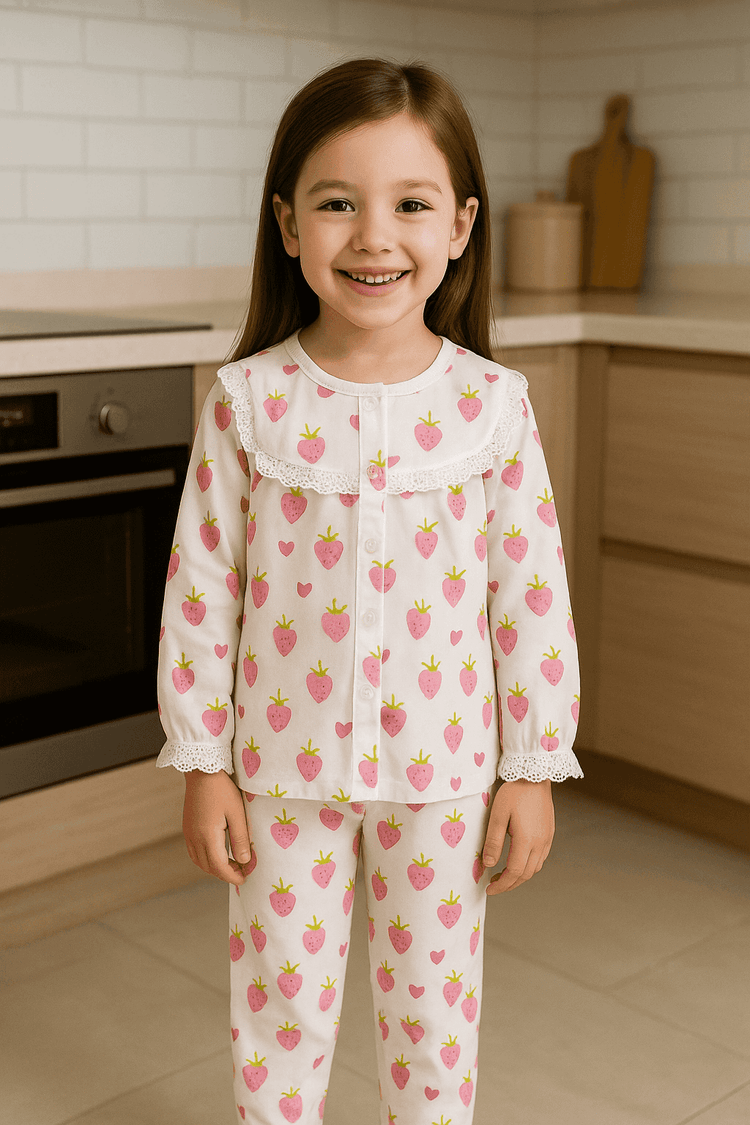 Berry Bloom Pajama Set - Night Wear