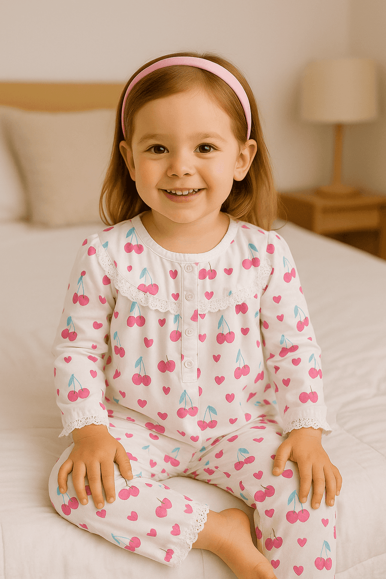 Cherry Heart Pajama Set - Night Wear
