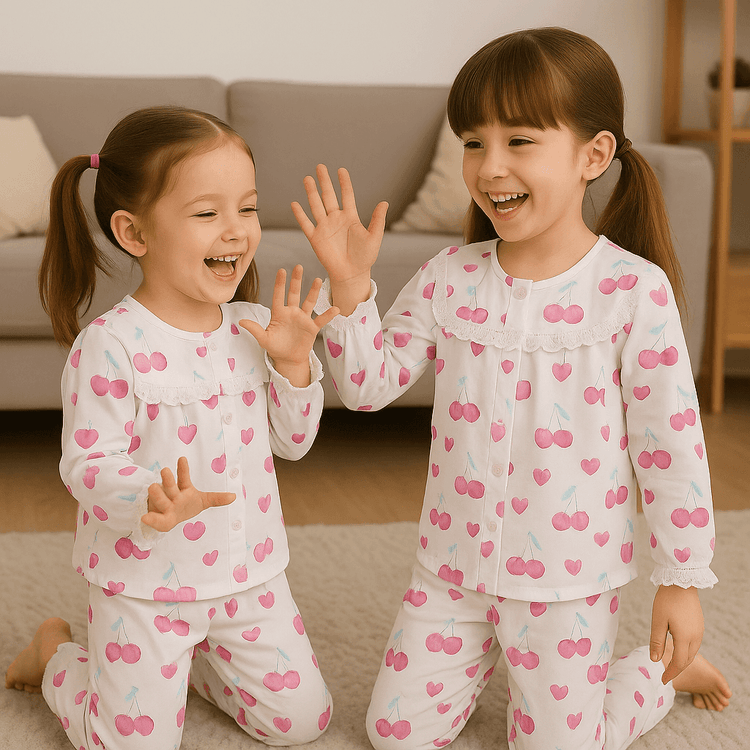 Cherry Heart Pajama Set - Night Wear