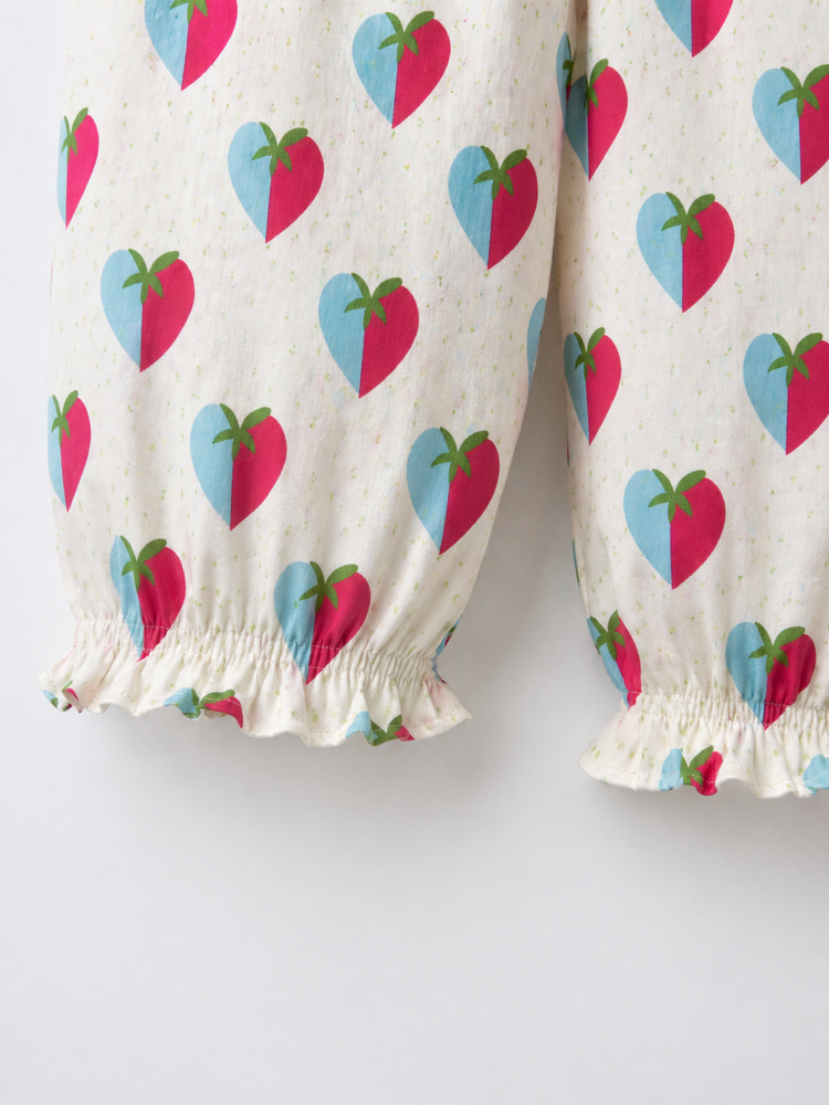 Blue and plum hearts Night Suit