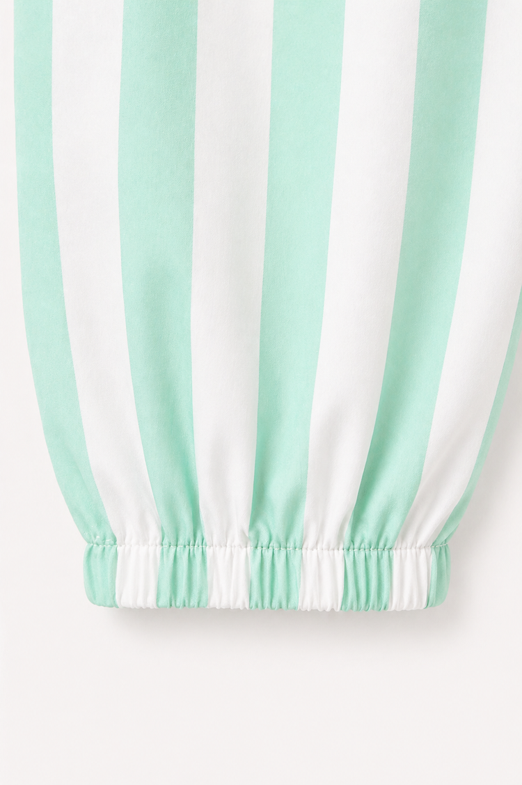 Mint Green Stripes Night Suit