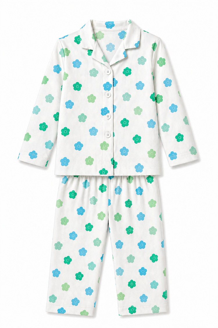 Teal Blossom Night Suit
