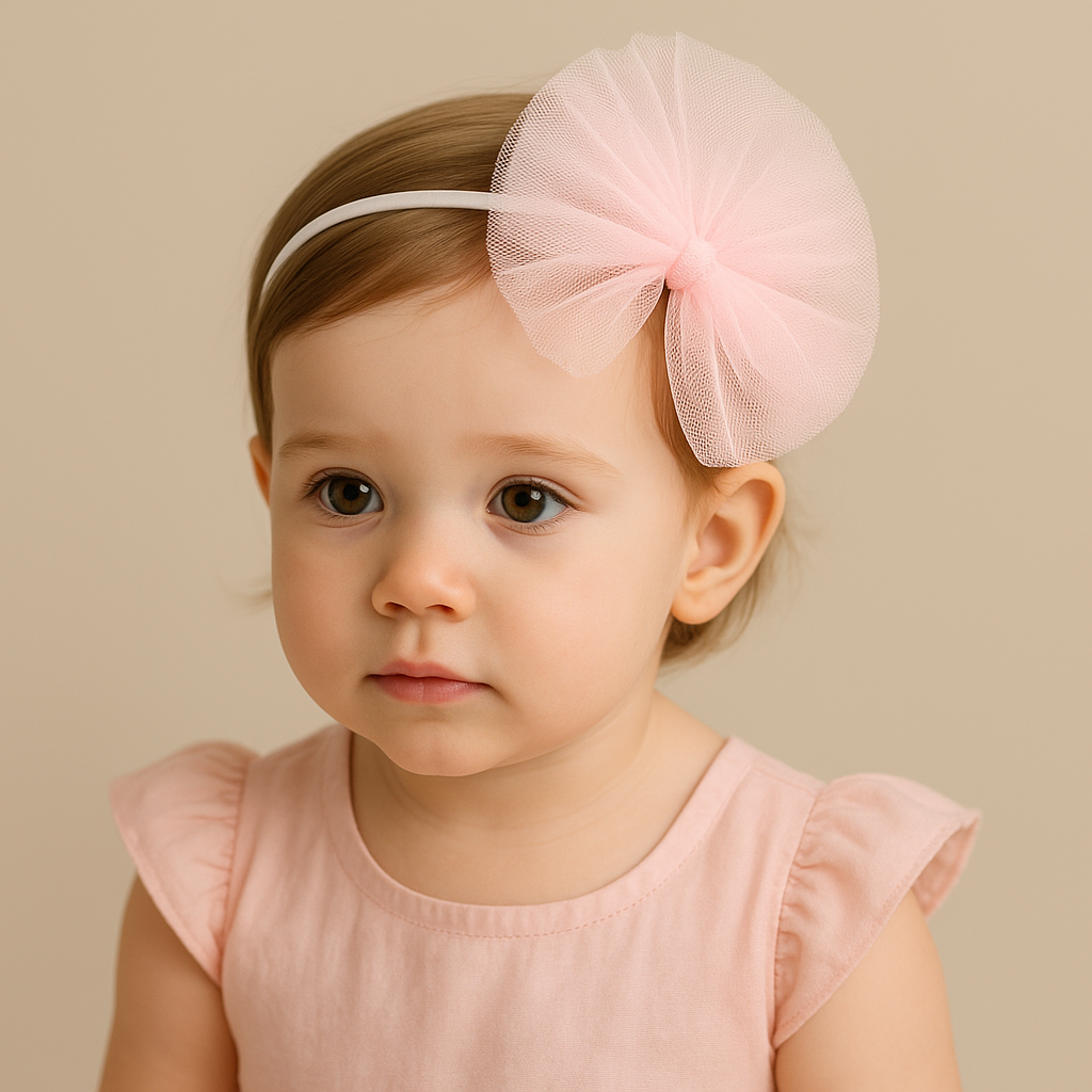 Powder Pink Bow Hairband