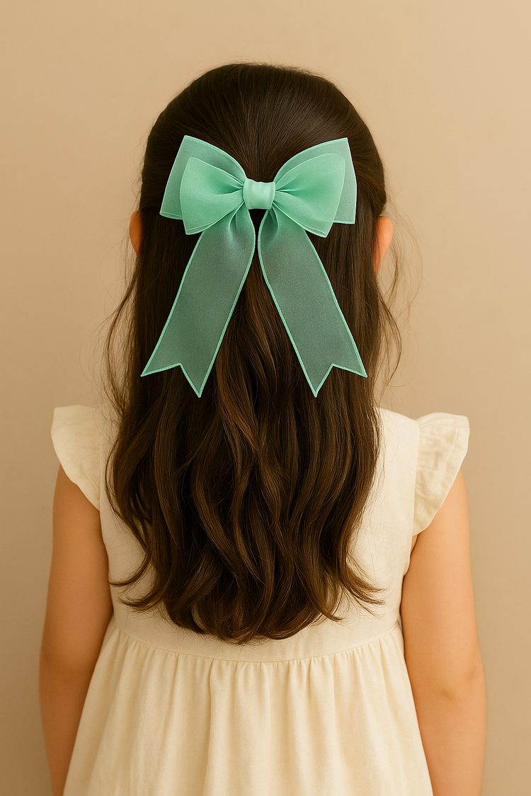 Powder Blue Bow Hair Tie