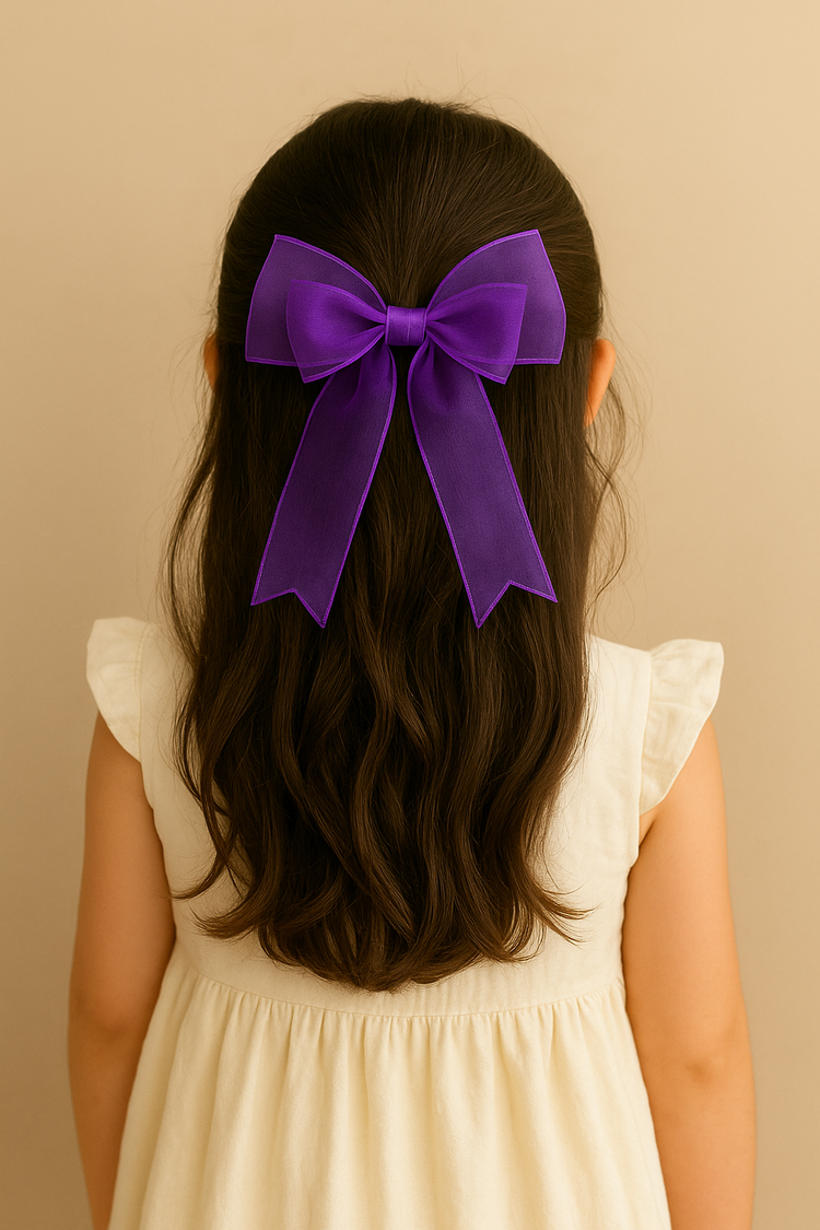 Violet Bow Hair Tie