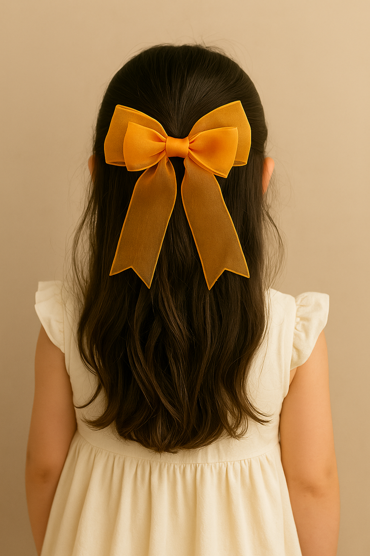 Tangerine Bow Hair Tie