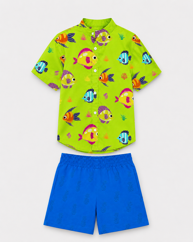 Fish Splash Magic Shorts Co-ord Set