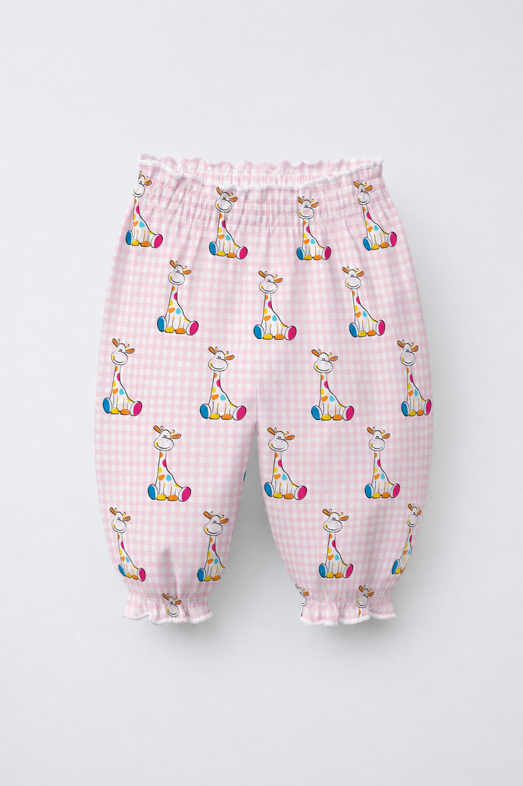 Pink Gingham Giraffe Baby Co-ord Set
