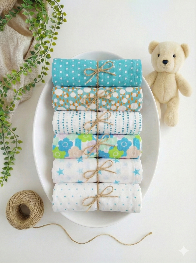 Baby Cotton Napkins (Set of 6)