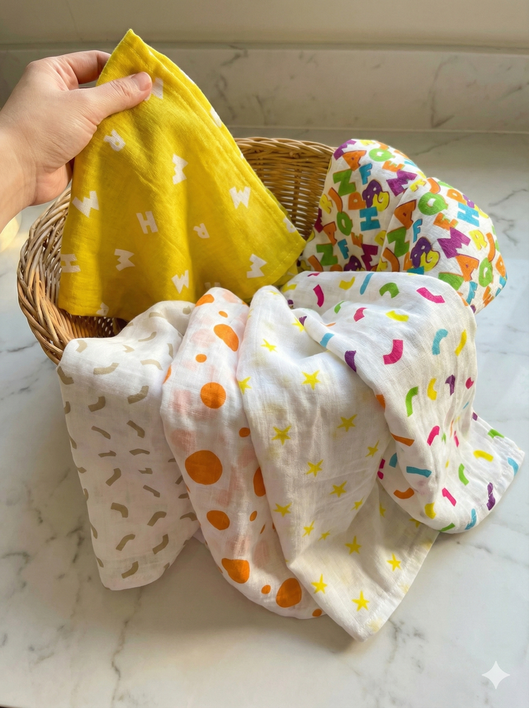 Baby Cotton Napkins (Set of 6)