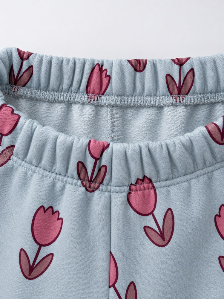 Teal Flowers Jogger Set flat lay by Anaario