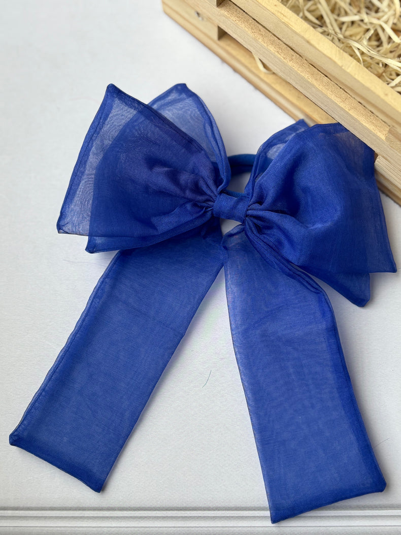 Royal Blue Bow Hair Tie